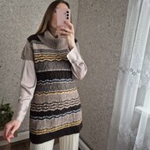 Прекрасна, в'язана, тепла безрукавка - туніка, шерсть альпака в складі✨ Без дефектів ✨