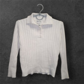 ❣️Актуальний джемпер поло в біло-молочному кольорі на с-м