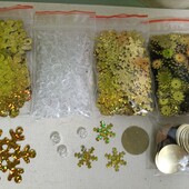 Сніжинки, наместинки і паєтки 750шт