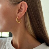 Сережки нержавіюча сталь позолота