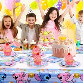 Остаток 1 шт Скатерть для вечеринки в стиле Диснея "Стич"180*108 см