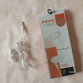 Навушники вакуумні з мікрофоном білого кольору 0136