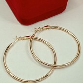 Великолепные серьги кольца Конго. Позолота 585 пробы 18К. Диаметр 4,5 см.