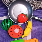 Продукты на липучках + сковорода + нож