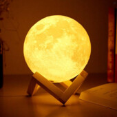 3D ночник-луна 14 см с подставкой на аккумуляторе