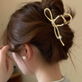 12 см Элегантная заколка-краб для волос с жемчужинами в золотом оттенке