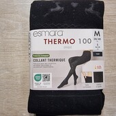 Есмара! Жіночі термоколготки, теплі жіночі колготки! 100 ден, чорні з візерунк! 36/38 євро! Лот 10