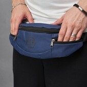 Поясна сумка бананка Philipp Plein синя на 4 кішені