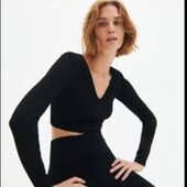 Кроп топ трикотажний в рубчик Nastygal Uk12