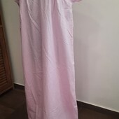 Хб-шная легкая розовая ночная рубашка без следов носки