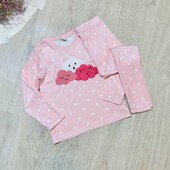 Дитяча велюрова тепла піжама для дівчинки 110/116 см