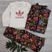 Костюм-трійка дитячий двонитка 80-115