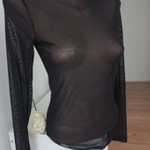 Amisu гольф, водолазка сітка стрази S розмір