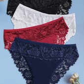 Лот-3шт! Набір дуже зручних трусиків з мереживом XXL