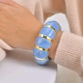 Опис! браслет широкий, манжет, камінь, акрил, смола, бірюза