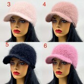 Женская теплая кепка жоккейка ангора букле разные цвета новинки сезона