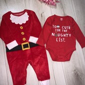 Новорічний чоловічок з бодіком на 6-9місяців.