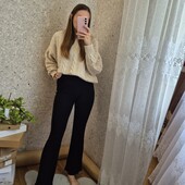 Чорні, комфортні штанці, рубчик в кльош ❤️