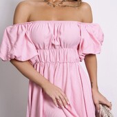 Стильна трендова рожева сукня, S M