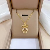 Ланцюжок із нержавіючої сталі з підвіскою у вигляді ведмедя