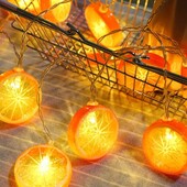 Светодиодная гирлянда апельсины 1.5м 20 лампочек для декора