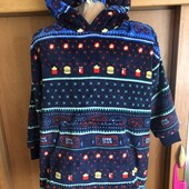 Меховушка, плюшева туника, кофта, худи, 11-12 p 152 см, M&S, слип, пижама