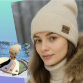 Шапочка Угг на флісі. Сіра і фіолетова залишились