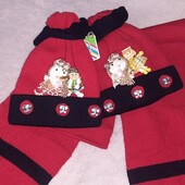 Красивый комплект (двойная шапка +шарфик)