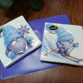 Новорічні двошарові паперові сарветки