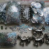 Сніжинки і намистини, паєтки 800шт