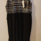 Чорна віскозна сукня з паеткамі р.16