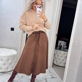 Женская юбка миди замша разные цвета новинки сезона