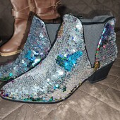 Missguided, uk7 Ботільони човник. Челсі з паєтками