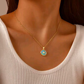 Ланцюжок і підвіска, кулон медальйон муха, комаха, перламутр мушлі