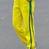 Жіночі зимові теплі спортивні штани на хутрі з лампасами.