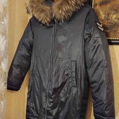 Куртка пуховик натуральный мех 