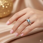 Ніжна срібна каблучка з топазом 16.5 розмір