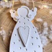 Гіпсова іграшка на ялинку для розмальовування "Янгол"