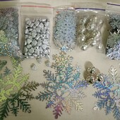 Сніжинки і намистини, паєтки 1150шт