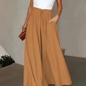 Стильные широкие брюки с карманами, палаццо, р. s, наш 40-46