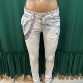 Жіночі джинси вузькі світло-сіра варка