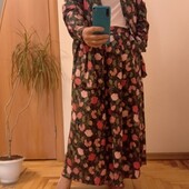 Цветной красивый костюм, три вещи, юбка, рубашка футболка, вискоза Размер 20