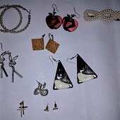 Лот б/у прикрас, сережки, кулончик та заколка