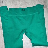 лосіни в рубчик, треніки легінси йога зелені