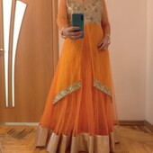 Яркое восточное платье в пол, анаркали, индийский наряд