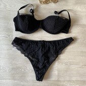 Чёрный бюстгальтер 85б и трусы