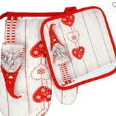 Набор текстильный новогодний прихватка и рукавичка