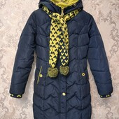 Теплюще пальто зимове.з шарфом. Стан ідеальний.укрп 50% на доставку