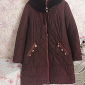 Тепле зимове пальто. Марсала колір.стан нового.укрп 50%