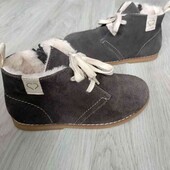 River island брендовые стильные ботинки еврозима натуральная замша размер 32